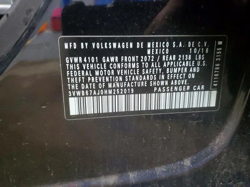 2017 VOLKSWAGEN JETTA SE  