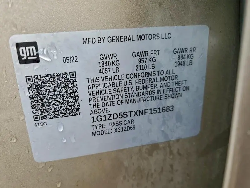 2022 CHEVROLET MALIBU LT  