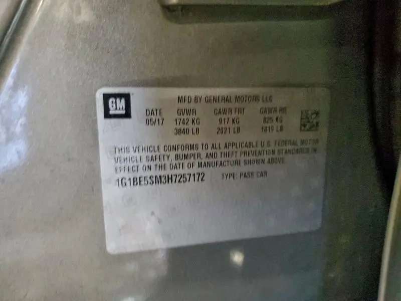 2017 CHEVROLET CRUZE LT  