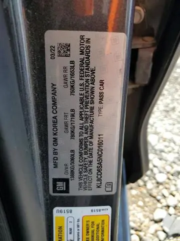 2022 CHEVROLET SPARK 1LT