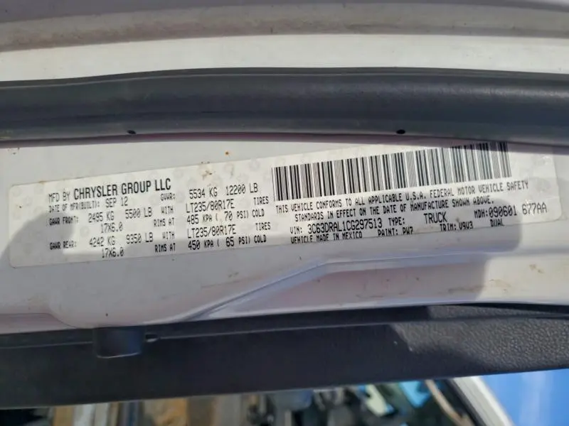 2012 DODGE RAM 3500 ST  