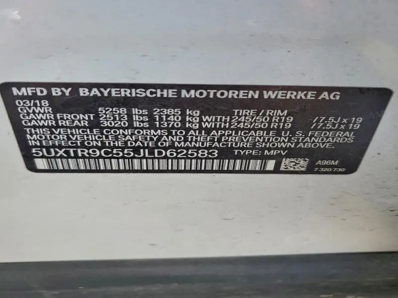 2018 BMW X3 XDRIVE30I  