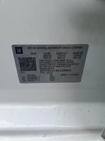 2019 GMC SIERRA LIMITED K1500  