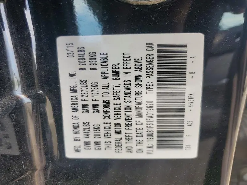 2015 ACURA TLX TECH  