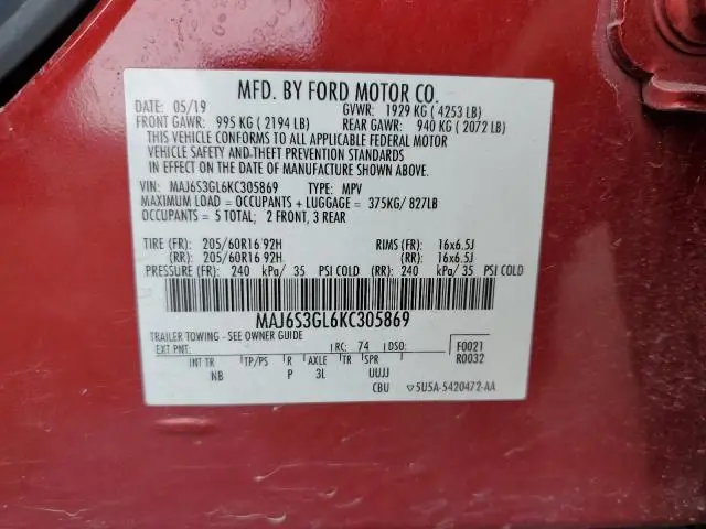 2019 FORD ECOSPORT SE  