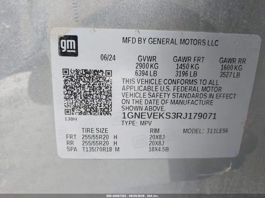2024 CHEVROLET TRAVERSE AWD LS