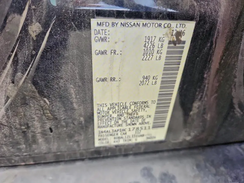 2017 NISSAN ALTIMA 2.5  