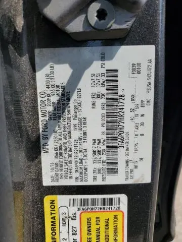 2017 FORD FUSION SE  