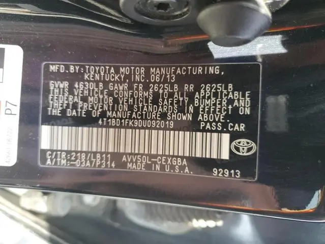 2013 TOYOTA CAMRY HYBRID  