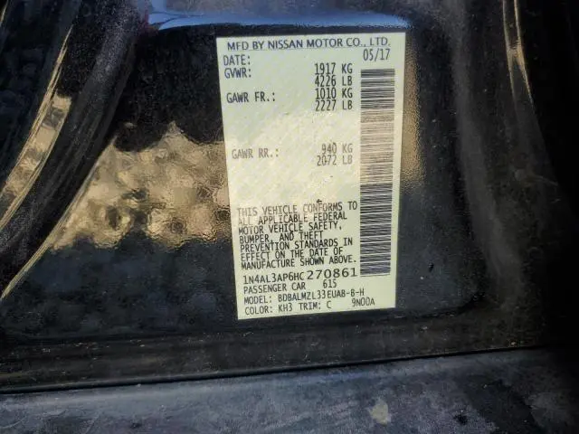 2017 NISSAN ALTIMA 2.5  