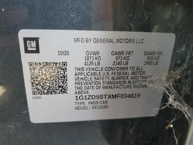 2021 CHEVROLET MALIBU LT  