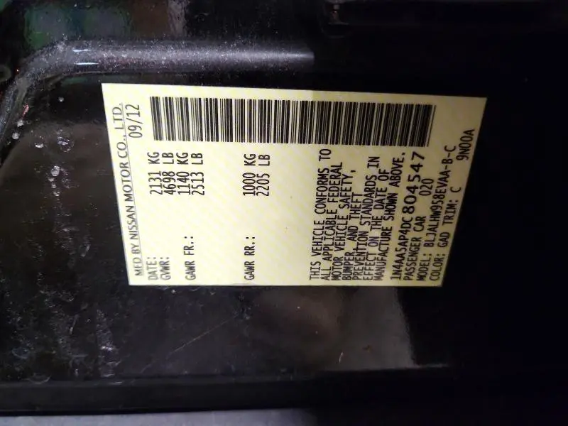 2013 NISSAN MAXIMA S  