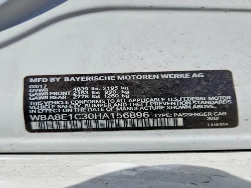 2017 BMW 330E   