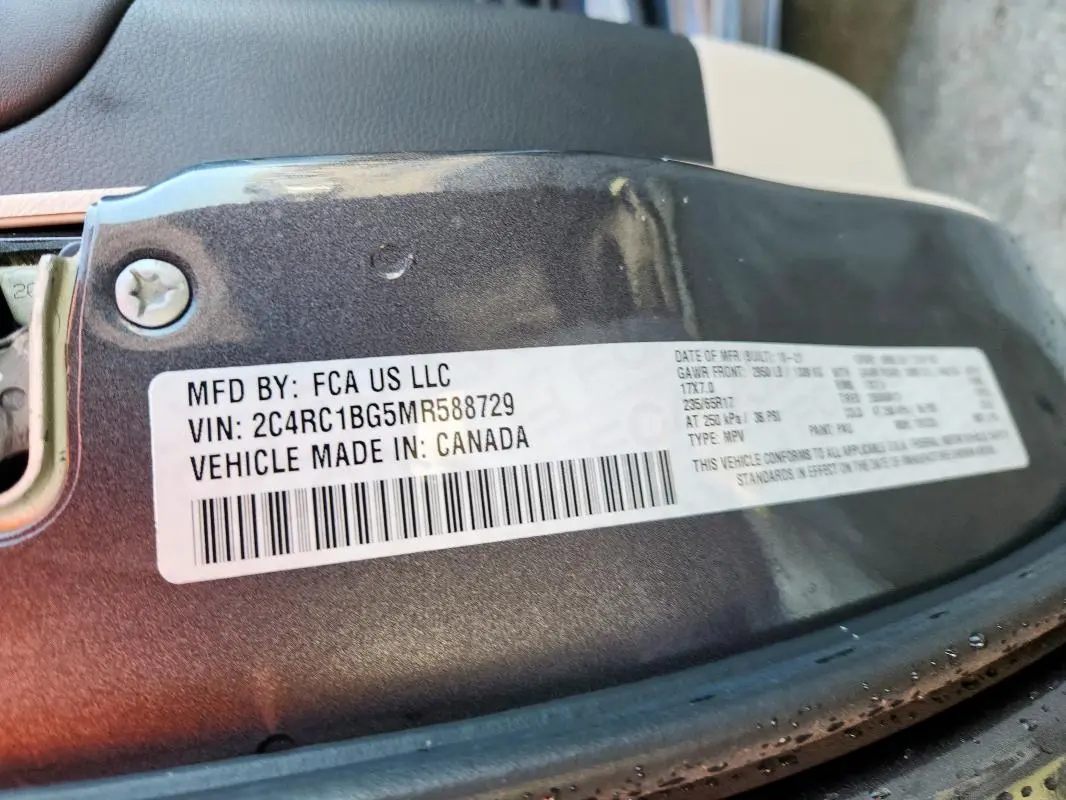 2021 CHRYSLER PACIFICA TOURING L  