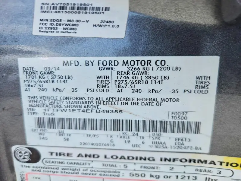 2014 FORD F150 SUPERCREW  