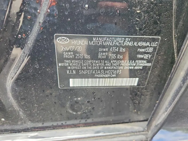 2020 HYUNDAI SONATA SEL  