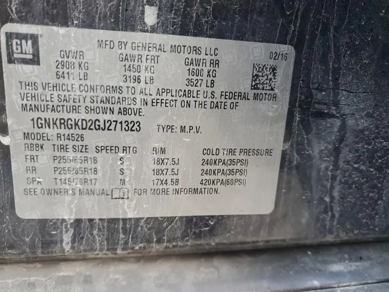 2016 CHEVROLET TRAVERSE LT  