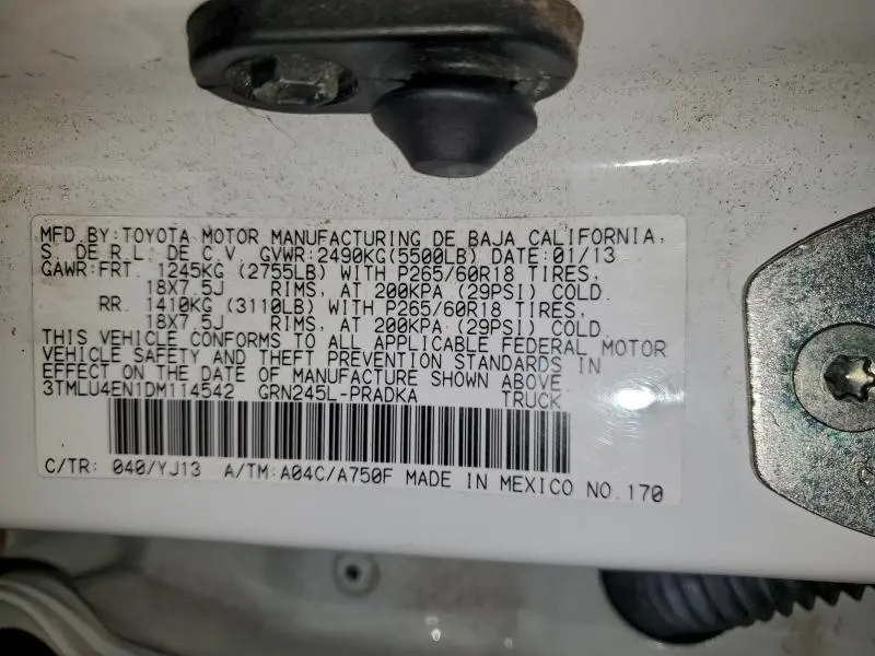 2013 TOYOTA TACOMA DOUBLE CAB  