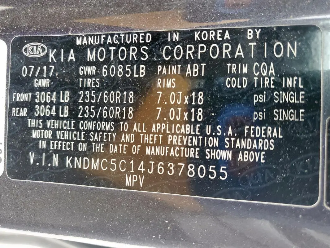 2018 KIA SEDONA EX  