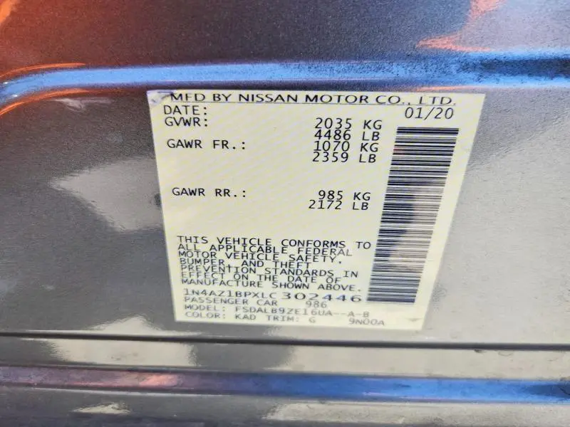 2020 NISSAN LEAF S  