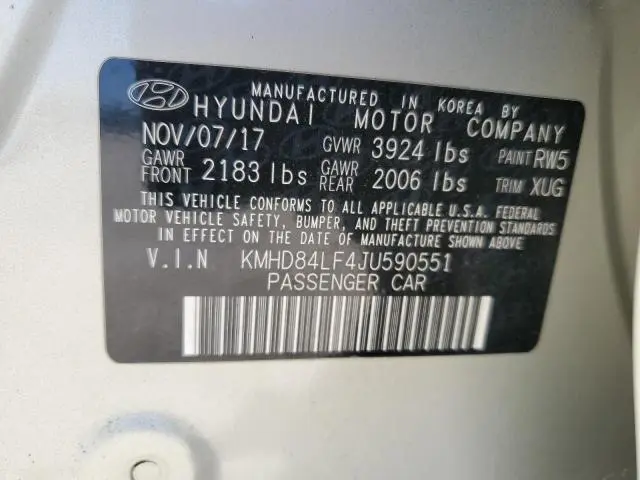 2018 HYUNDAI ELANTRA SEL  