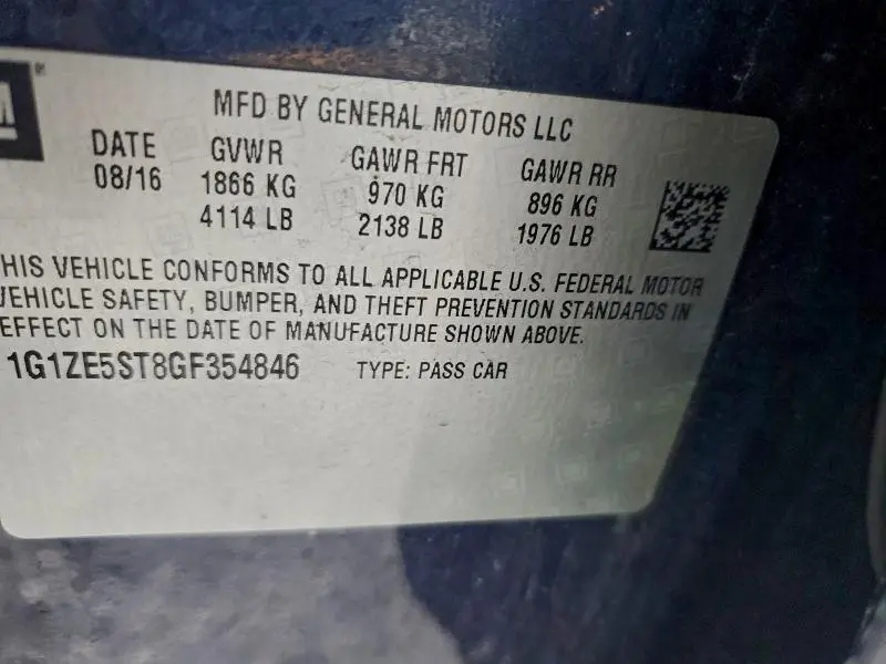 2016 CHEVROLET MALIBU   