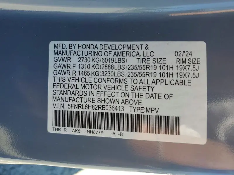 2024 HONDA ODYSSEY TOURING  