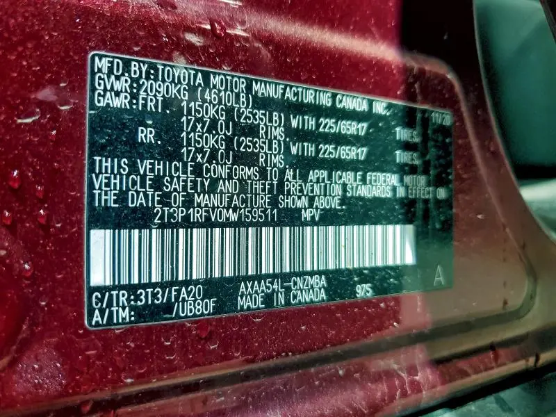 2021 TOYOTA RAV4 XLE  