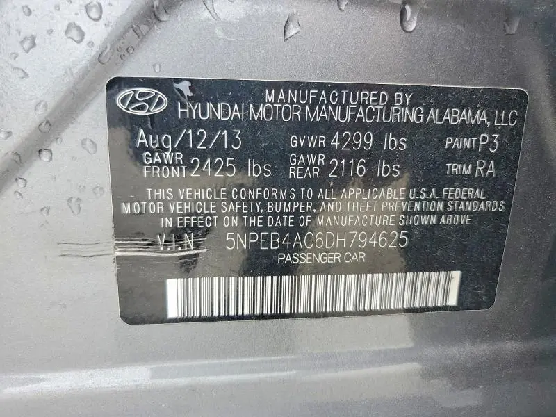 2013 HYUNDAI SONATA GLS  