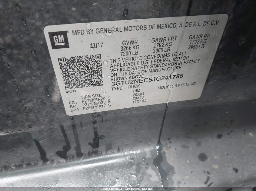 2018 GMC SIERRA 1500 SLT