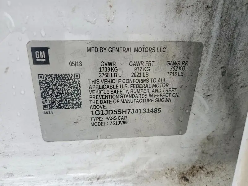 2018 CHEVROLET SONIC LT  