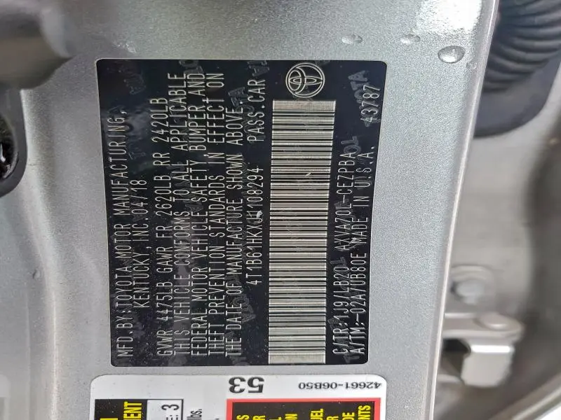 2018 TOYOTA CAMRY XSE  