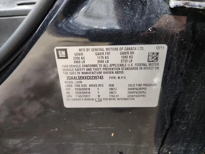 2012 GMC TERRAIN SLE  