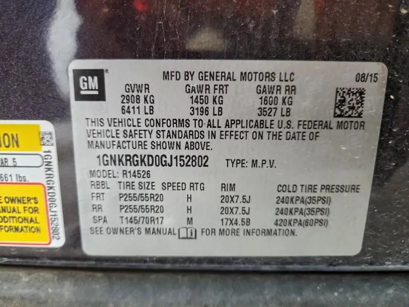 2016 CHEVROLET TRAVERSE LT  