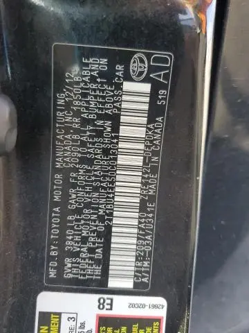 2013 TOYOTA COROLLA BASE  