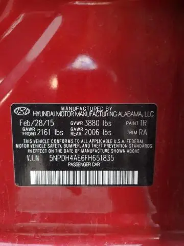 2015 HYUNDAI ELANTRA SE  