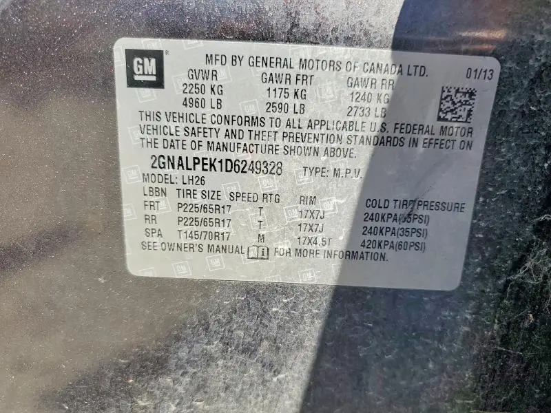 2013 CHEVROLET EQUINOX LT  