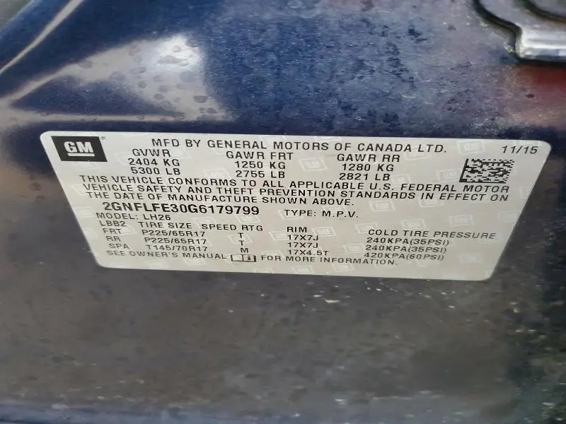 2016 CHEVROLET EQUINOX LT  