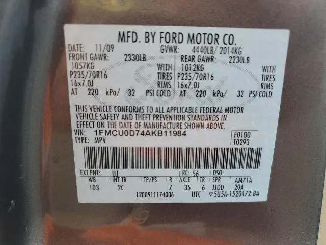 2010 FORD ESCAPE XLT  