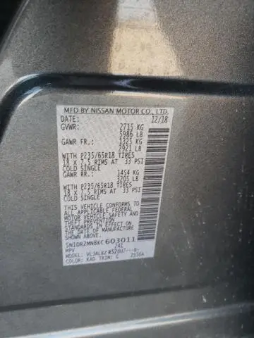 2019 NISSAN PATHFINDER S  