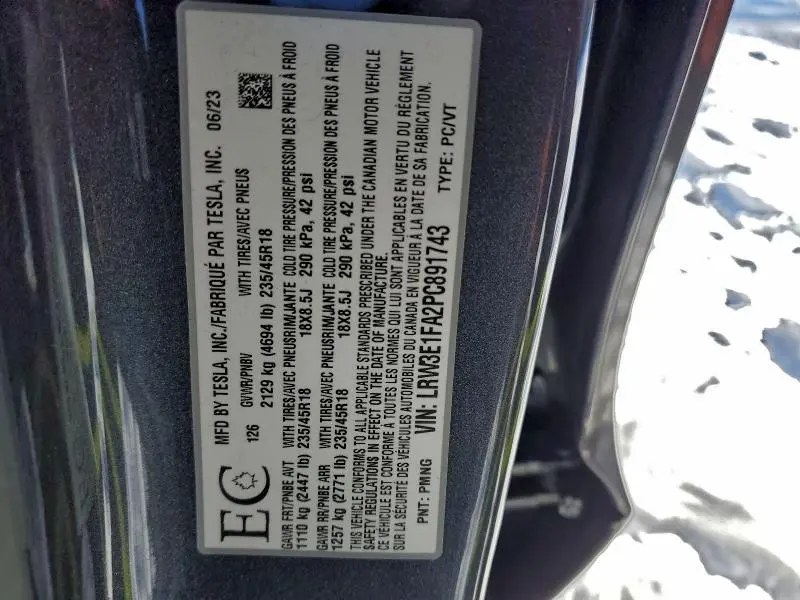 2023 TESLA MODEL 3   