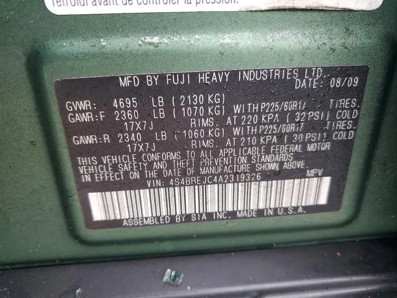 2010 SUBARU OUTBACK 3.6R LIMITED  