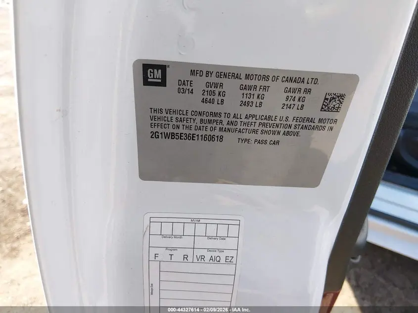 2014 CHEVROLET IMPALA LIMITED LT