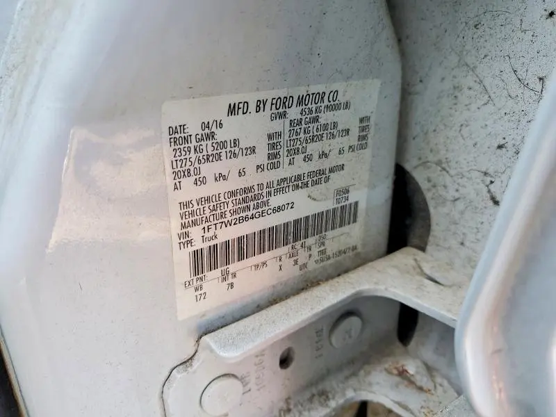 2016 FORD F250 SUPER DUTY  