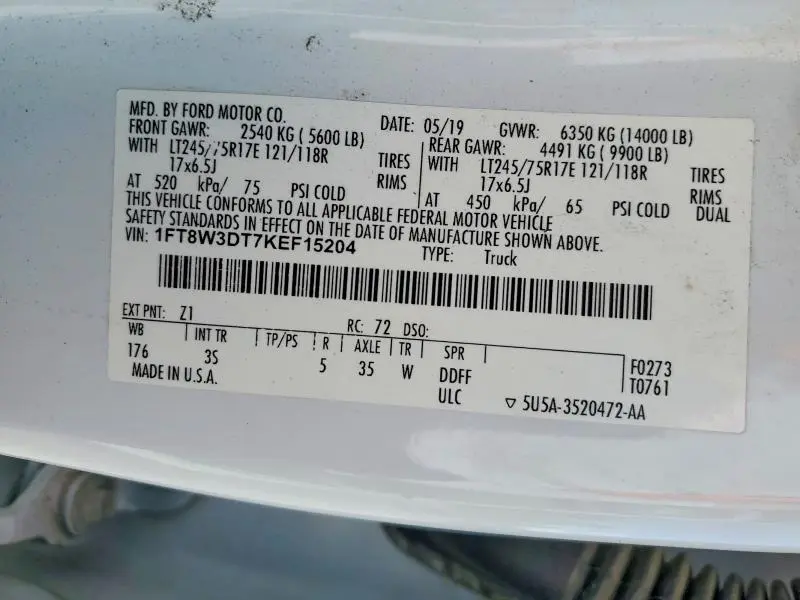 2019 FORD F350 SUPER DUTY  
