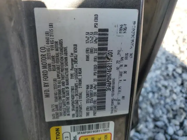 2016 FORD FUSION SE  