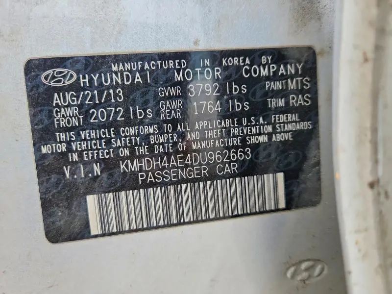 2013 HYUNDAI ELANTRA LIMITED  