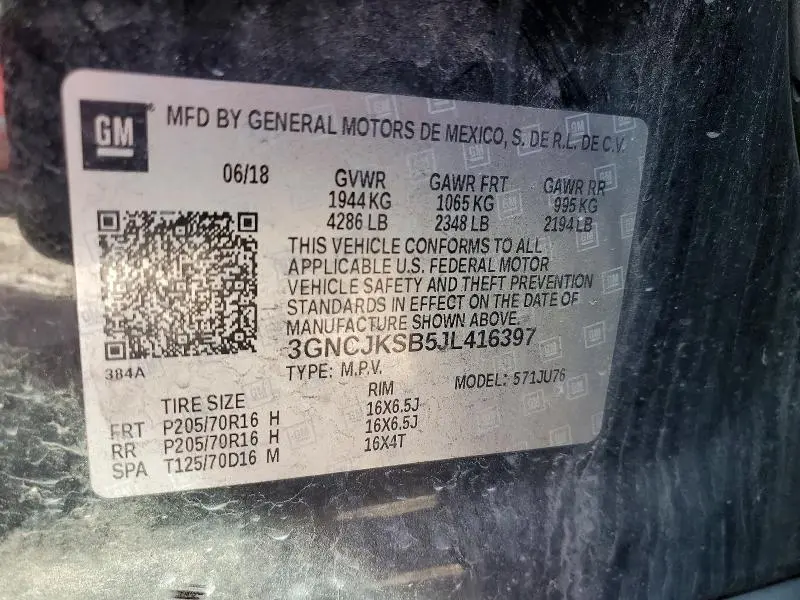 2018 CHEVROLET TRAX LS  