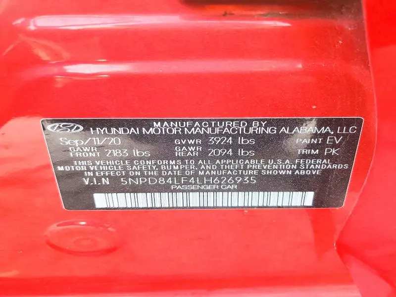 2020 HYUNDAI ELANTRA SEL  