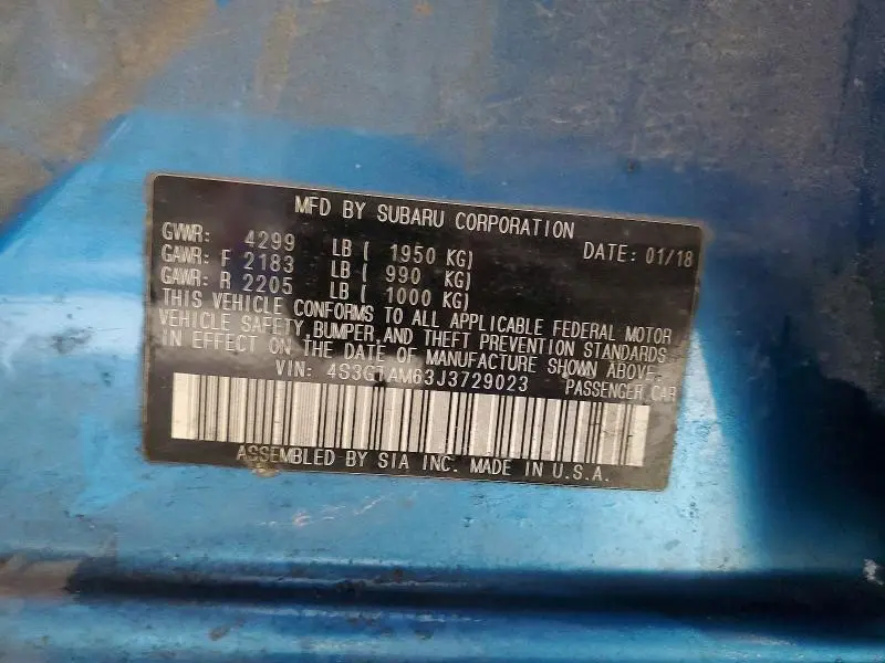 2018 SUBARU IMPREZA SPORT  